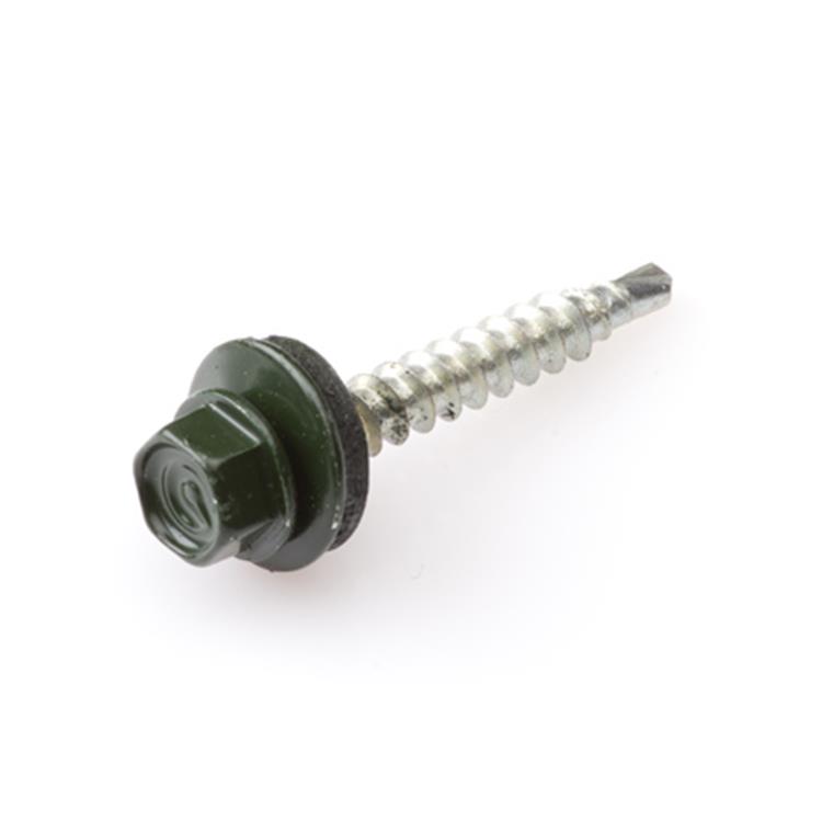 Dak & Gevel - Profielplaatschroef - 4,9 x 35mm - Verzinkt - Voldraad - Groen (50 stuks)