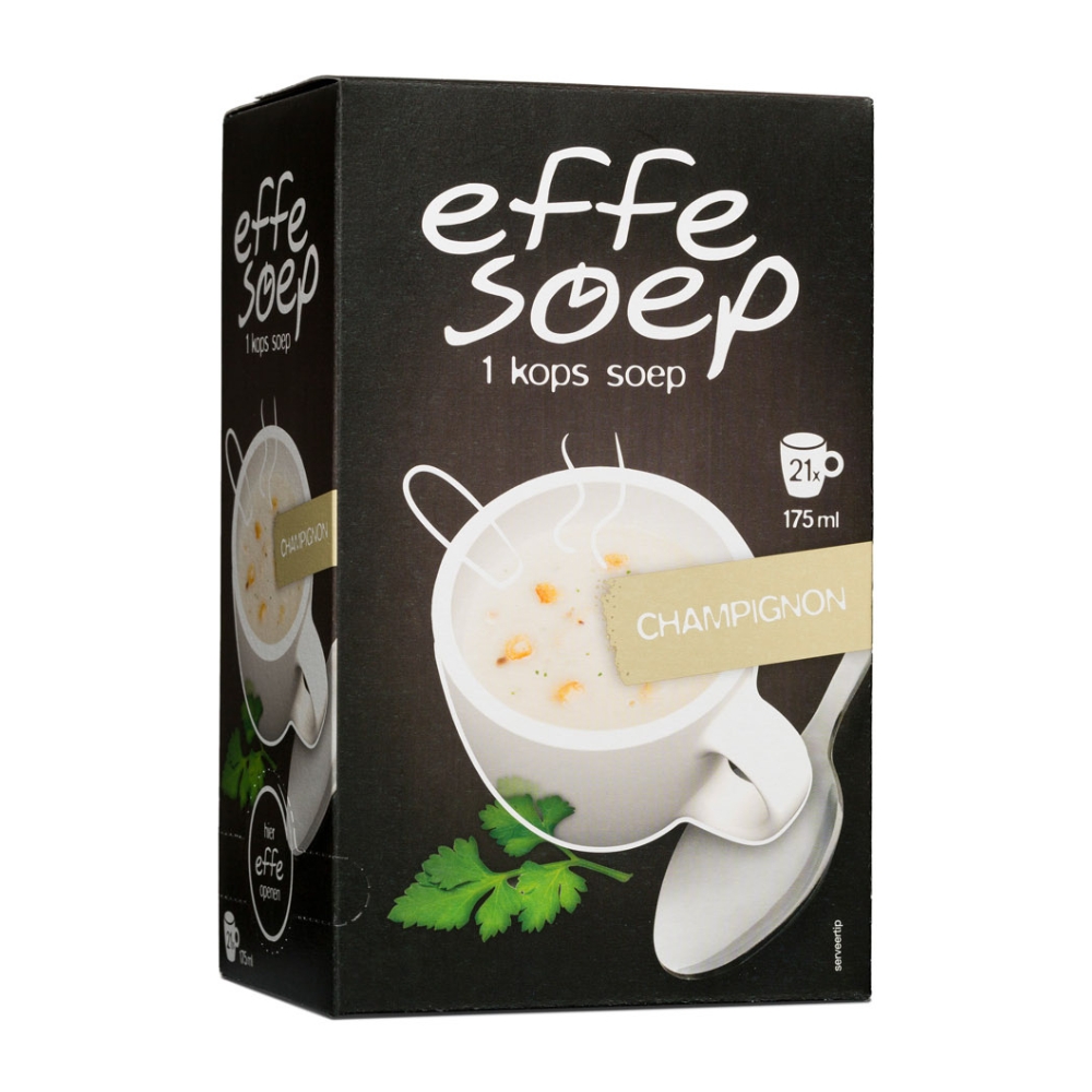 Effe soep - Champignon - 175 ml (21 stuks) Effe soep - Champignon - 175 ml (21 stuks)