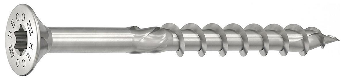 Heco Topix-Plus - RVS A2 Schroeven - Hecodrive platverzonken kop - 5 x80mm - Deeldraad (200 stuks)