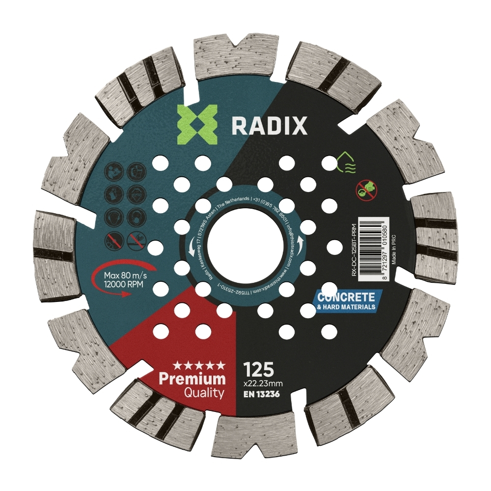 Radix - Diamantschijf voor beton - 125 x 22,23 mm - Premium