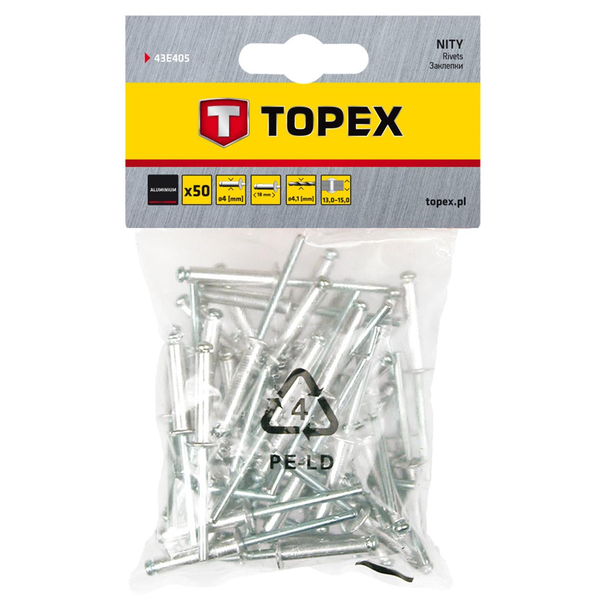Topex - Popnagels - 4,0 x 18mm (50 stuks)