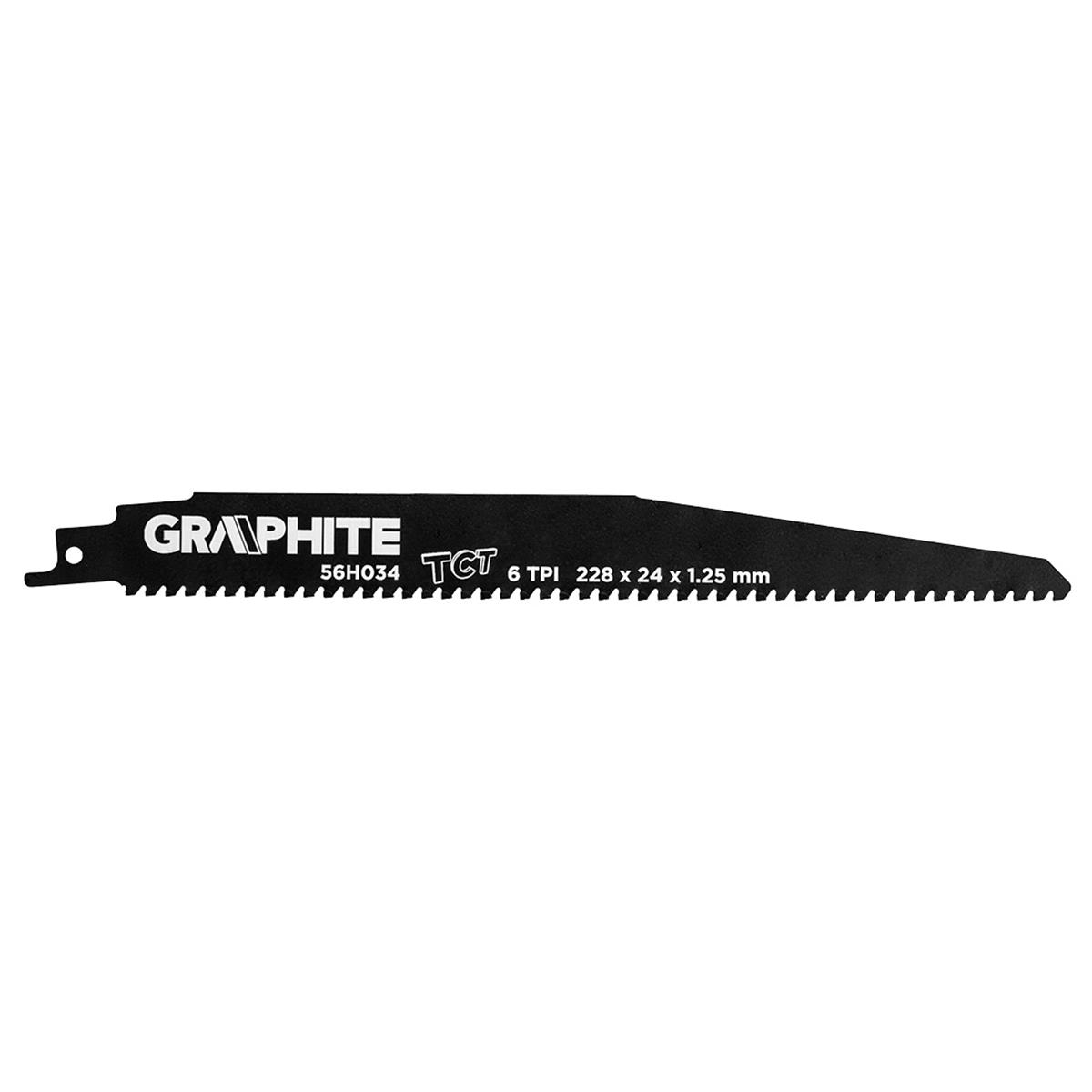 GRAPHITE - Reciprozaagblad - 6 TPI - 228x24x1,25mm (2 stuks)