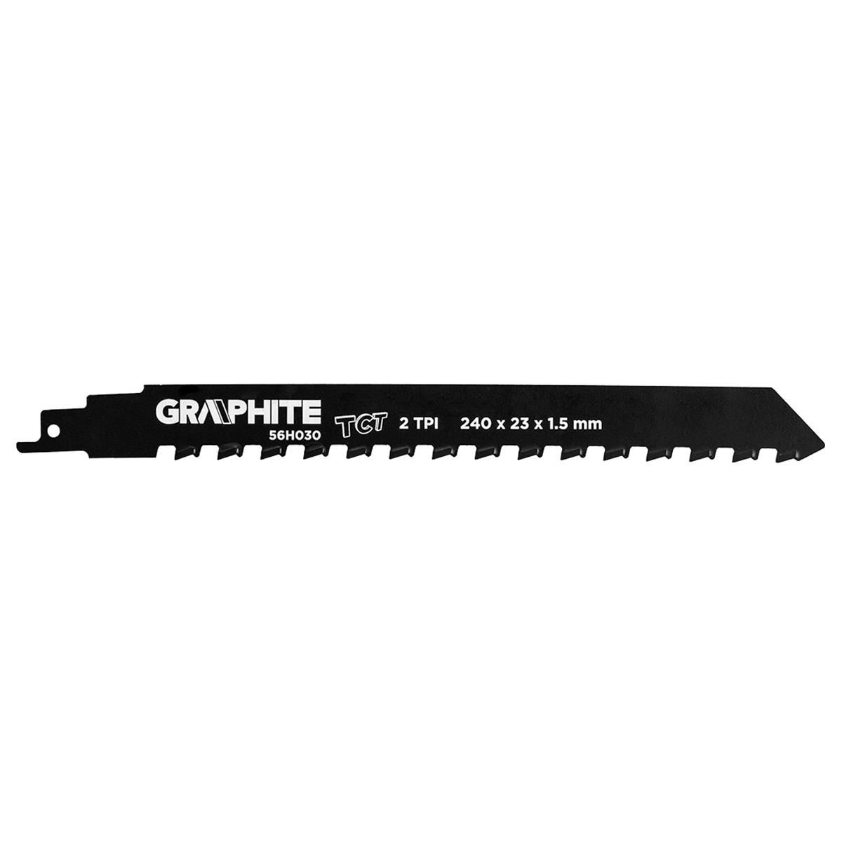 GRAPHITE - Reciprozaagblad - 2 TPI - 240x23x1,5mm (2 stuks)