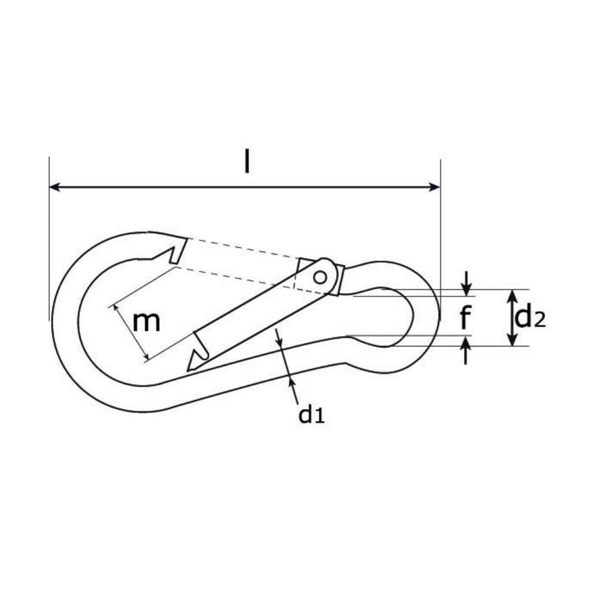 Karabijnhaak - C-DIN 5299 - 060x06mm - Verzinkt