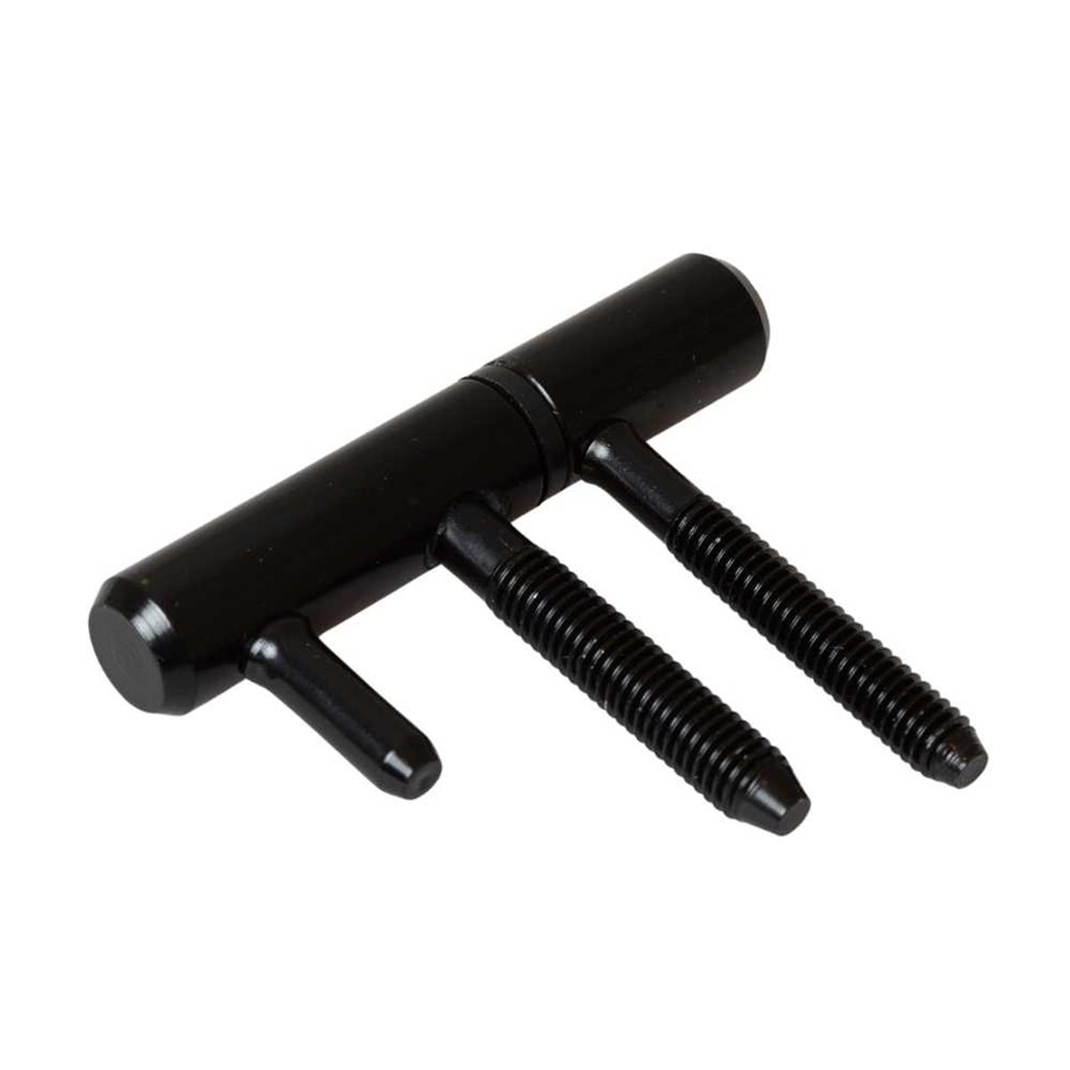 Inboorpaumelle - Ø14mm - Zwarte nylon ring - Voor houten deuren en kozijnen - Staal - Zwart