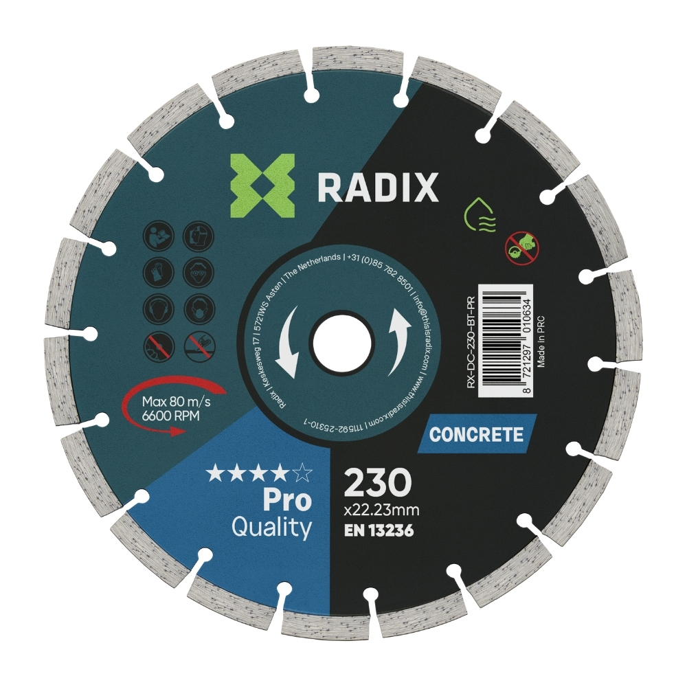 Radix - Diamantschijf voor beton - 230 mm - Pro