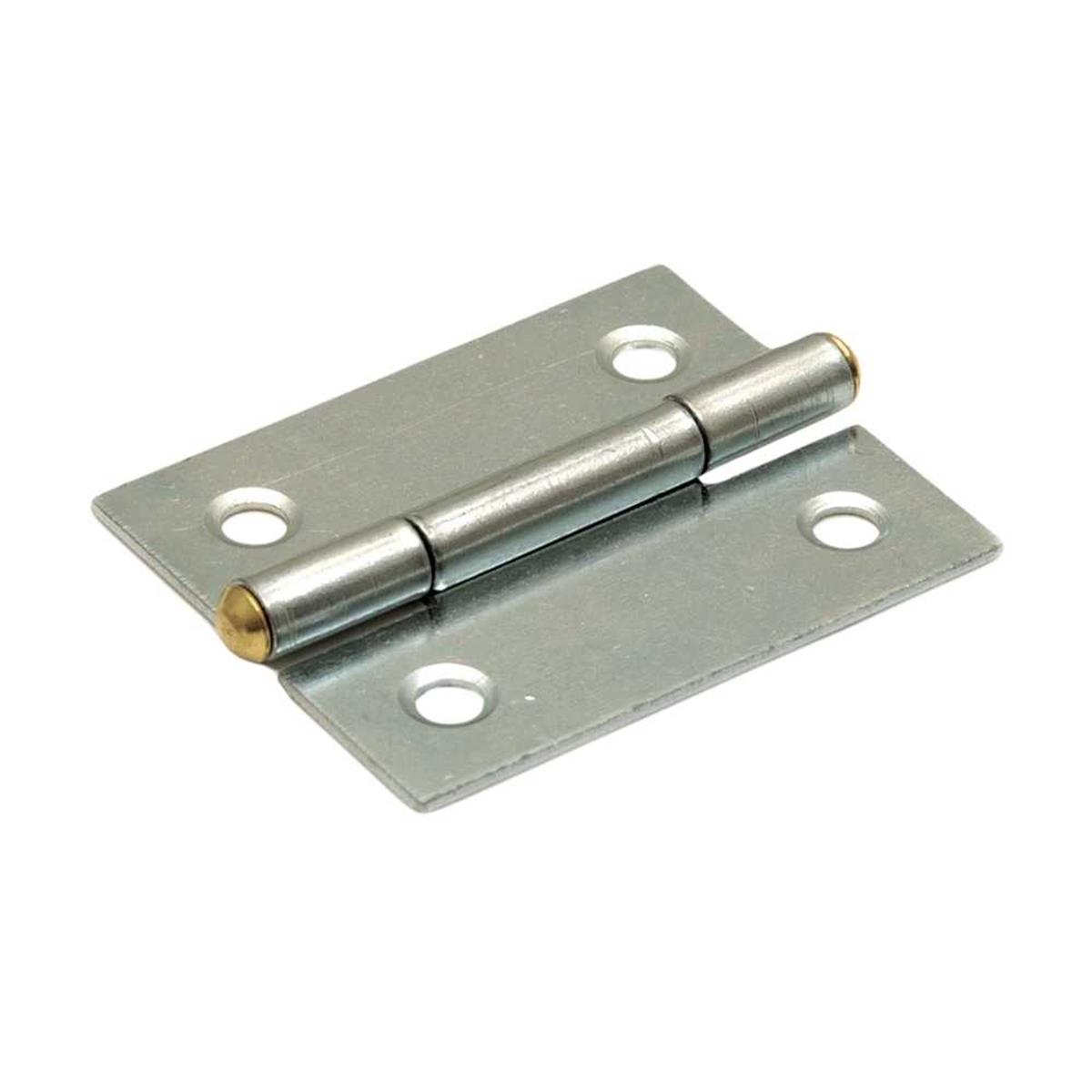 Smalscharnier - 25x22mm - Vaste messing pen - Staal - Verzinkt Smalscharnier - 25x22mm - Vaste messing pen - Staal - Verzinkt