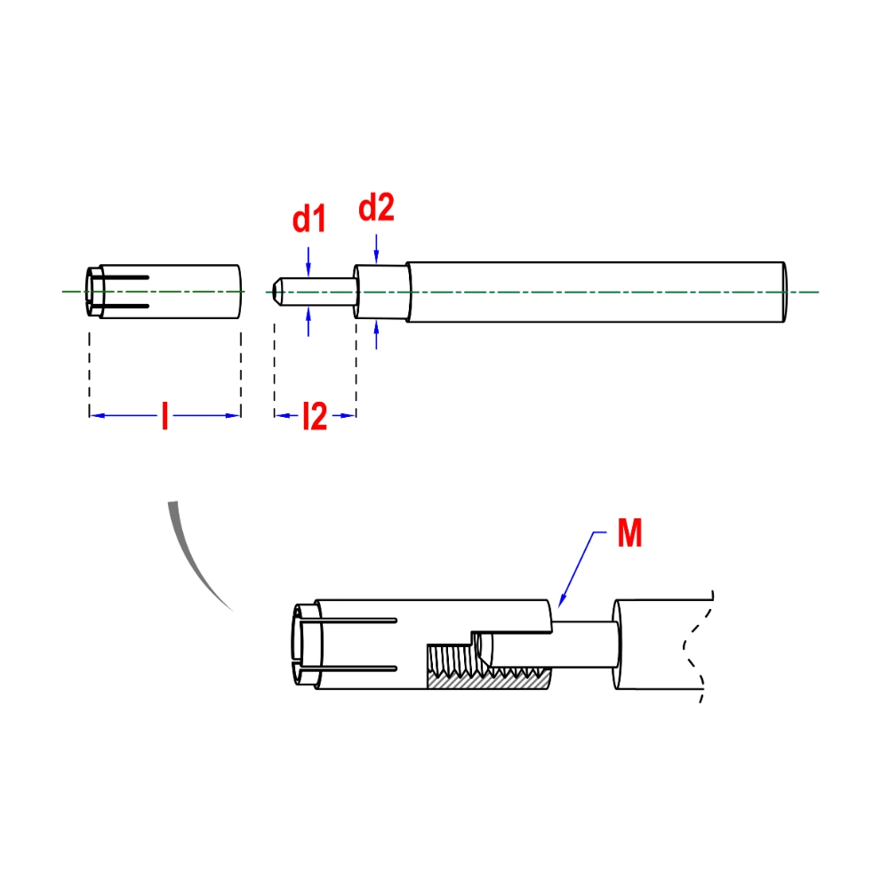 Inslagpen voor inslaganker M10 Inslagpen voor inslaganker M10