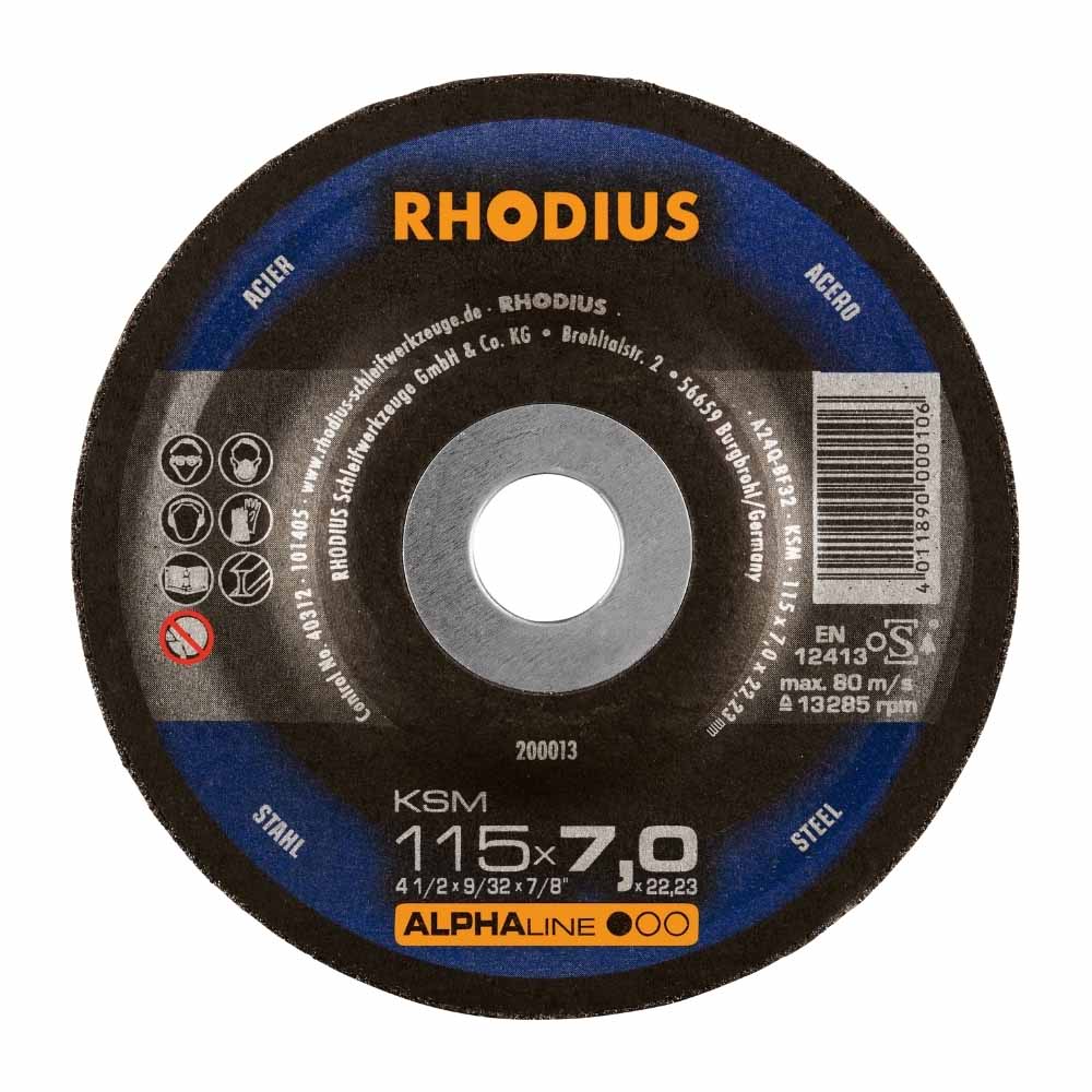 Rhodius - Afbraamschijf voor metaal - Core - 115 x 7 x 22,23 mm - KSM Rhodius - Afbraamschijf voor metaal - Core - 115 x 7 x 22,23 mm - KSM