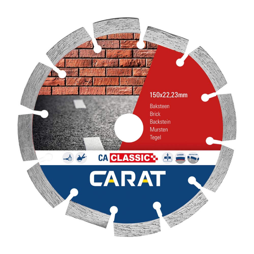 Carat - Diamantzaagblad - Haakse slijper voor baksteen - Ø150 - Asgat 22.23mm