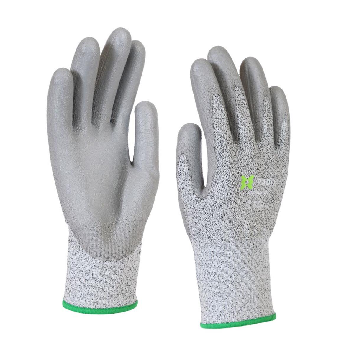 Radix CutMaster - Snijbestendige werkhandschoenen - PU Coating - Grey - M8 / S