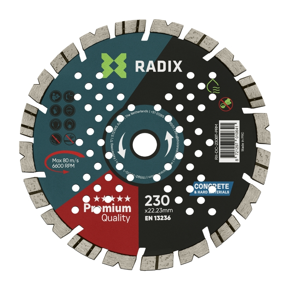 Radix - Diamantschijf voor beton - 230 x 22,23 mm - Premium Radix - Diamantschijf voor beton - 230 x 22,23 mm - Premium