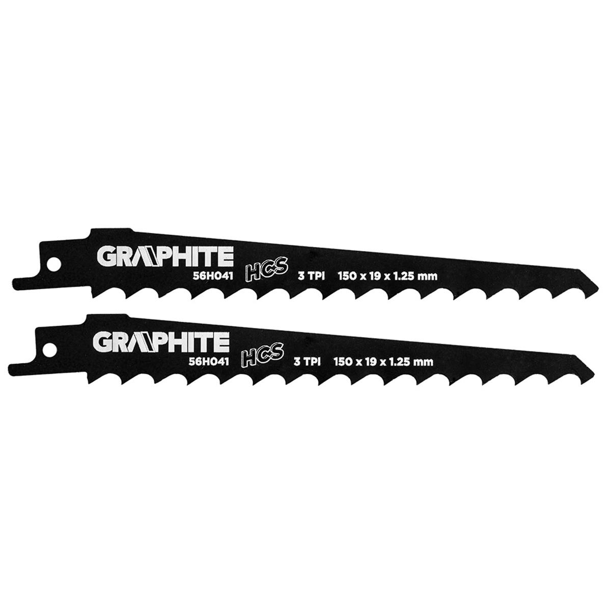 GRAPHITE - Reciprozaagblad - 3 TPI - 150x19x1,25mm (2 stuks)