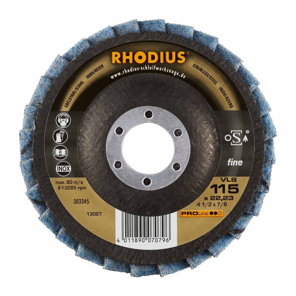 Rhodius - Vlieslamellenschijf - Fine - Pro - 115 x 22,23 mm - VLS Rhodius - Vlieslamellenschijf - Fine - Pro - 115 x 22,23 mm - VLS