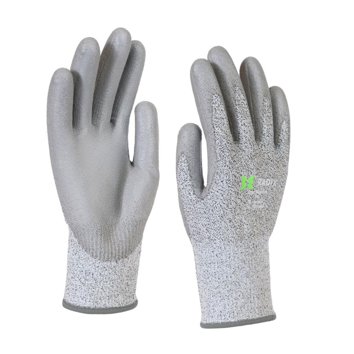 Radix CutMaster - Snijbestendige werkhandschoenen - PU Coating - Grey - M9 / M