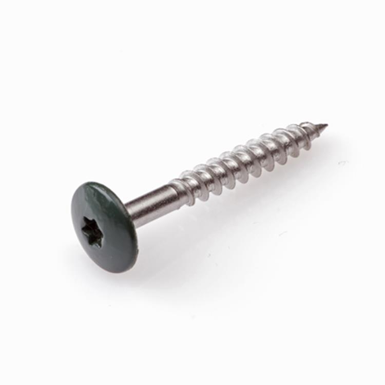Schroeven voor montage Trespa platen - Torx 20 - 4,8x38mm - RVS - Deeldraad - Groen RAL 6009 (100 stuks)