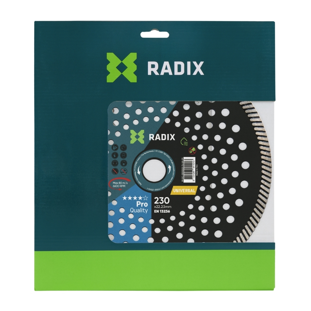 Radix - Universele diamantschijf - 230 x 22,23 mm - Turbo - Pro Radix - Universele diamantschijf - 230 x 22,23 mm - Turbo - Pro