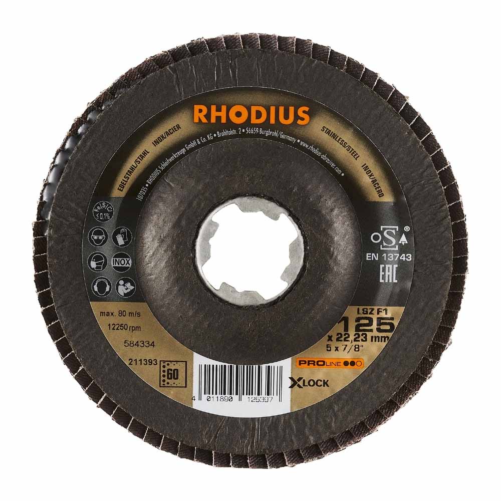 Rhodius - Lamellenschijf - Pro - 125 mm - K60 - X-Lock LSZ F1