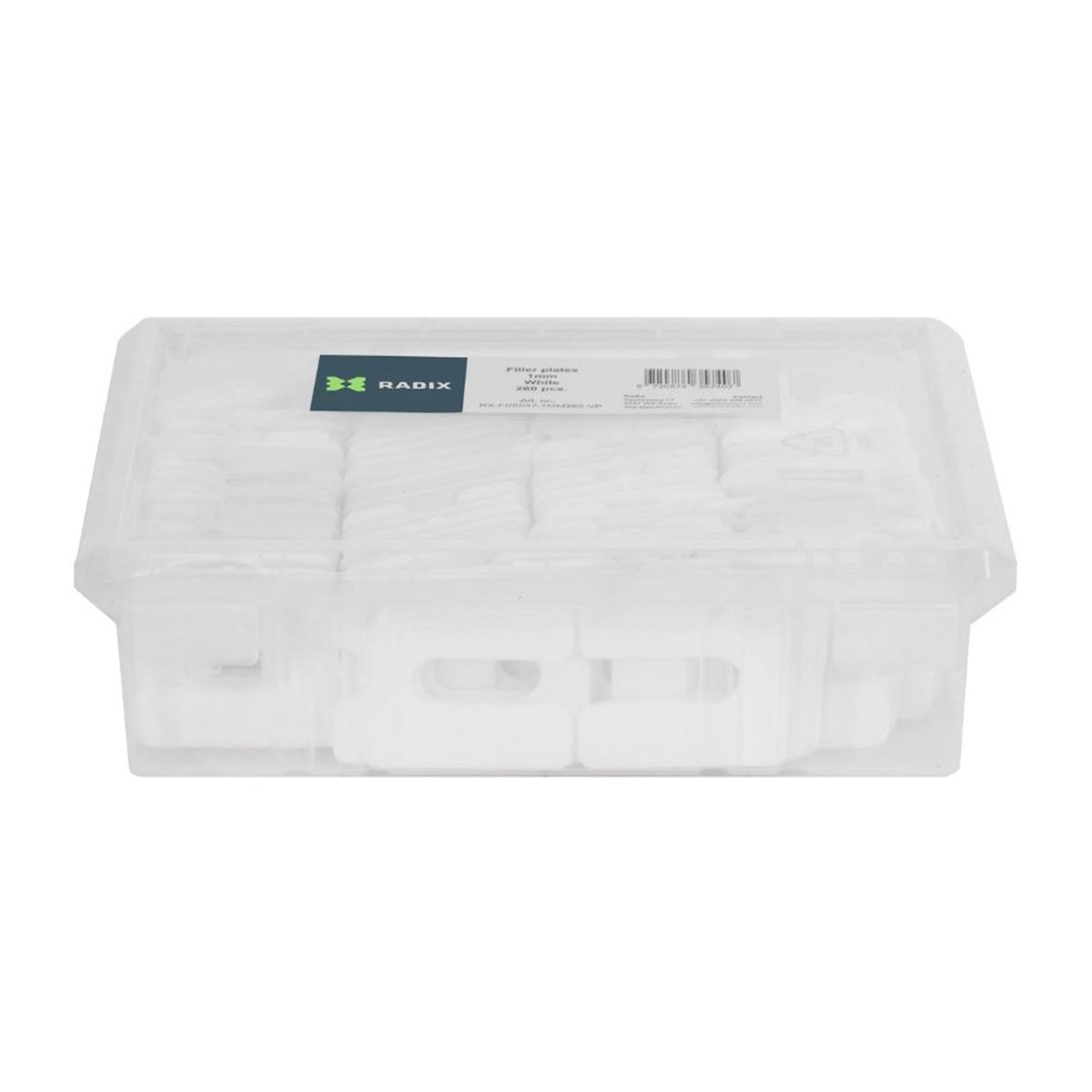 Radix Uitvulplaatjes - 1mm - 50x47mm - Wit (280 stuks) Volume Verpakking Radix Uitvulplaatjes - 1mm - 50x47mm - Wit (280 stuks) Volume Verpakking