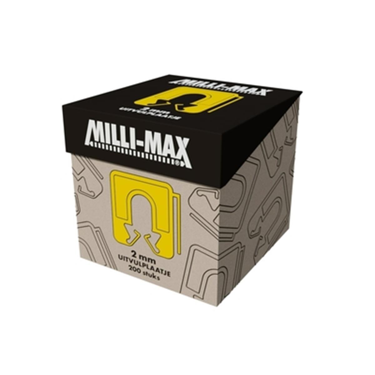 Milli-Max - Uitvulplaatje 2mm - Geel (200 stuks) Milli-Max - Uitvulplaatje 2mm - Geel (200 stuks)