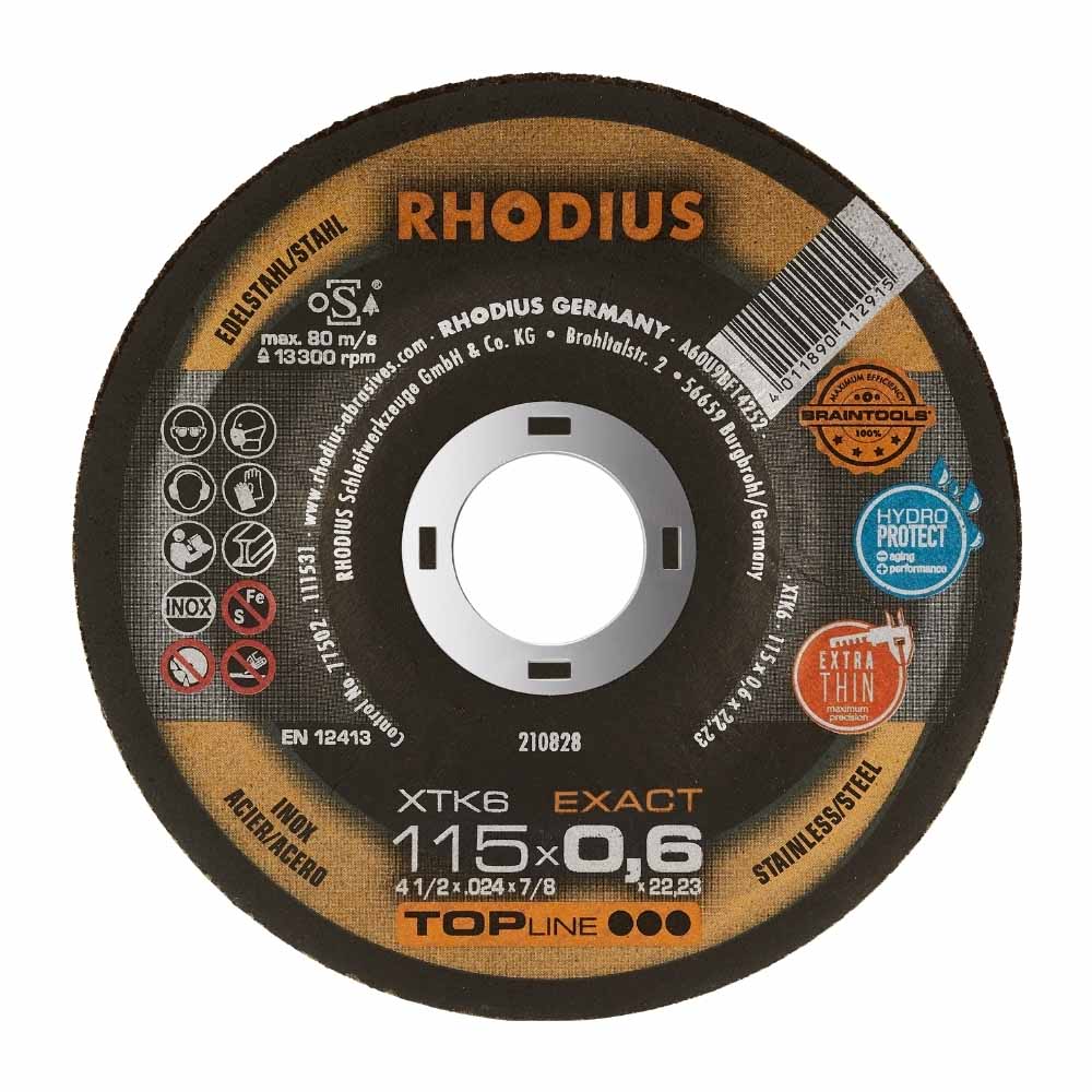 Rhodius - Doorslijpschijf voor inox - Premium - 115 x 0,6 x 22,23 mm - XTK6 Rhodius - Doorslijpschijf voor inox - Premium - 115 x 0,6 x 22,23 mm - XTK6