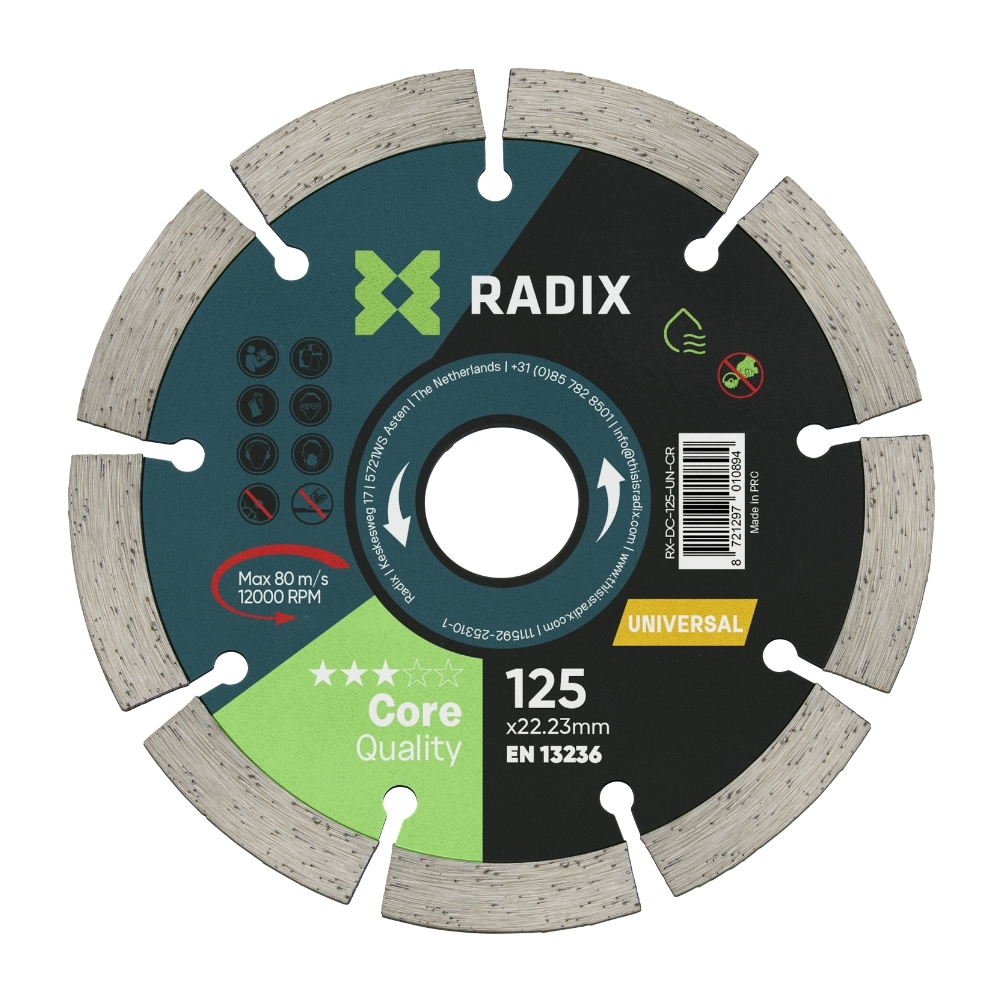 Radix - Universele diamantschijf - 125 mm - Core Radix - Universele diamantschijf - 125 mm - Core