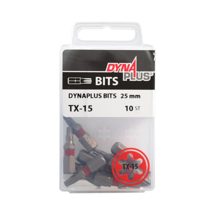 Dynaplus - Schroefbit - Torx 15 - 25mm - Rood (10 stuks)