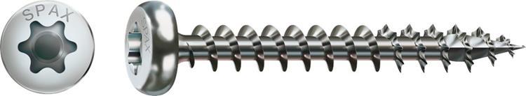 Spax - Spaanplaatschroeven - Torx 20 Cilinderkop - 5,0 x 25mm - Voldraad - RVS (200 stuks)