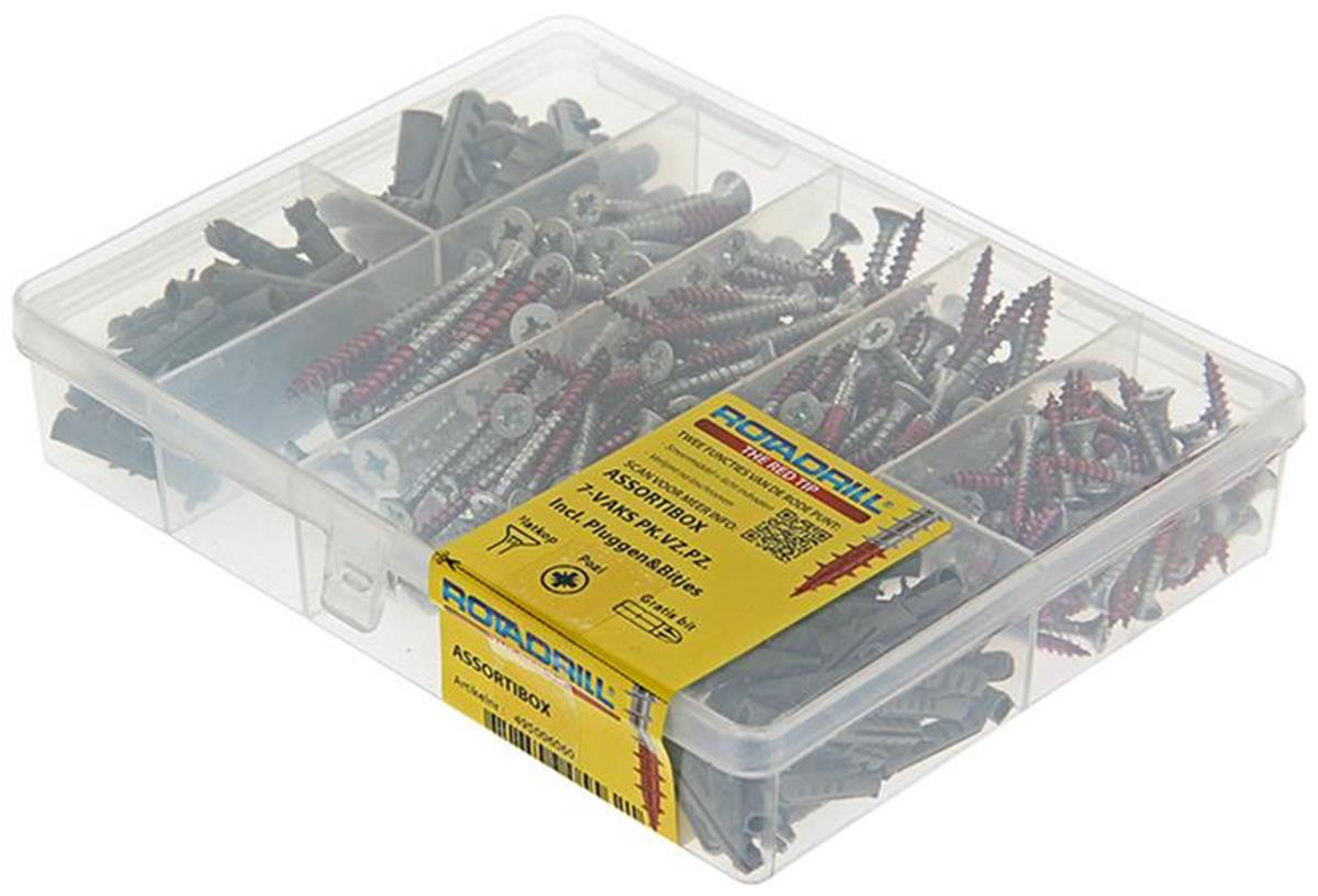 Rotadrill - Assortimentbox - Torx met plug Platkop - Voldraad - Verzinkt (12)