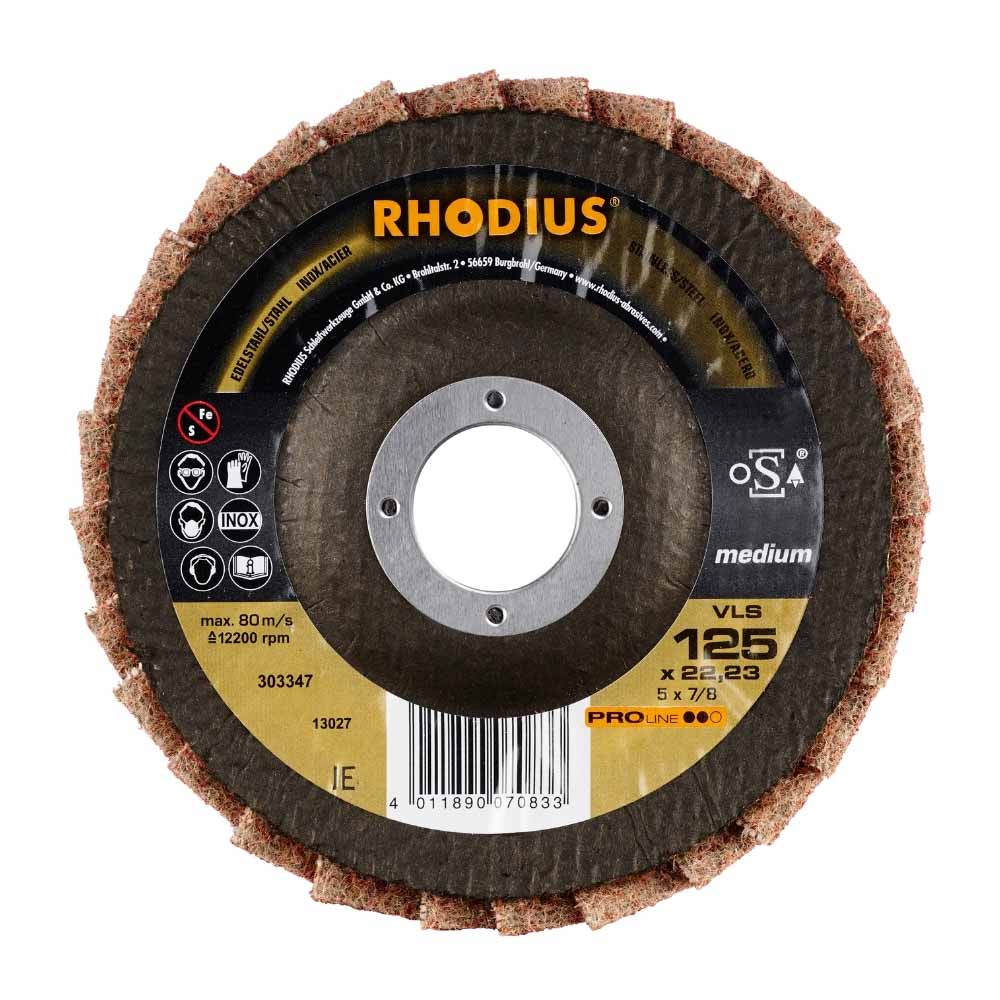 Rhodius - Vlieslamellenschijf - Medium - Pro - 125 x 22,23 mm - VLS Rhodius - Vlieslamellenschijf - Medium - Pro - 125 x 22,23 mm - VLS