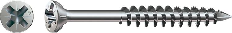 Spax - Glaslatschroeven - Pozidrive 2 Platverzonken kop - 3,5 x 40mm - Deeldraad - RVS-A2 (200 stuks)