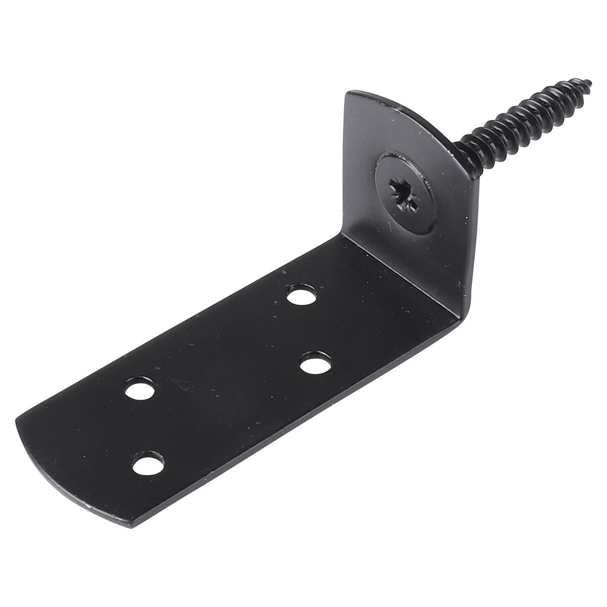 L-beslag/L-steun met schroef verhoogd - Zwart - (1 stuk) L-beslag/L-steun met schroef verhoogd - Zwart - (1 stuk)