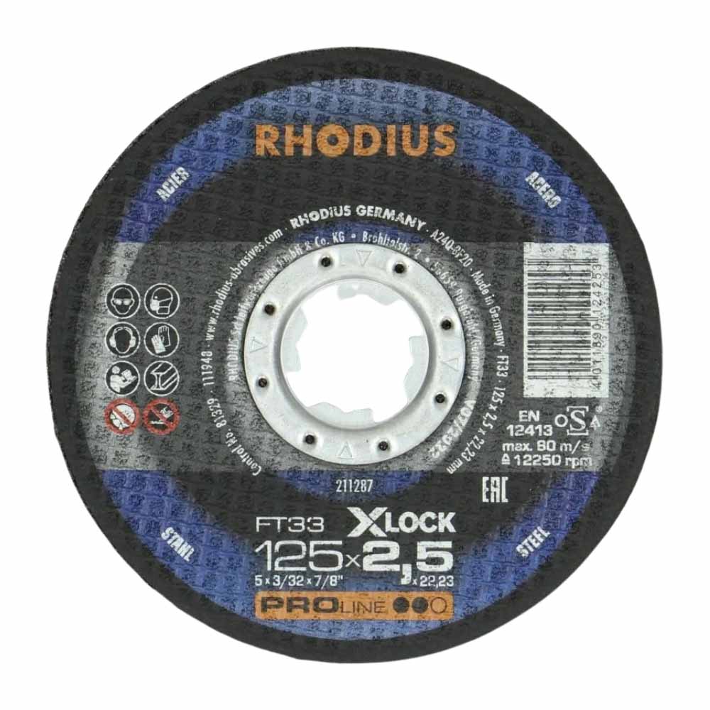 Rhodius - Doorslijpschijf voor metaal - Pro - 125 x 2,5 x 22,23 mm - X-Lock FT33