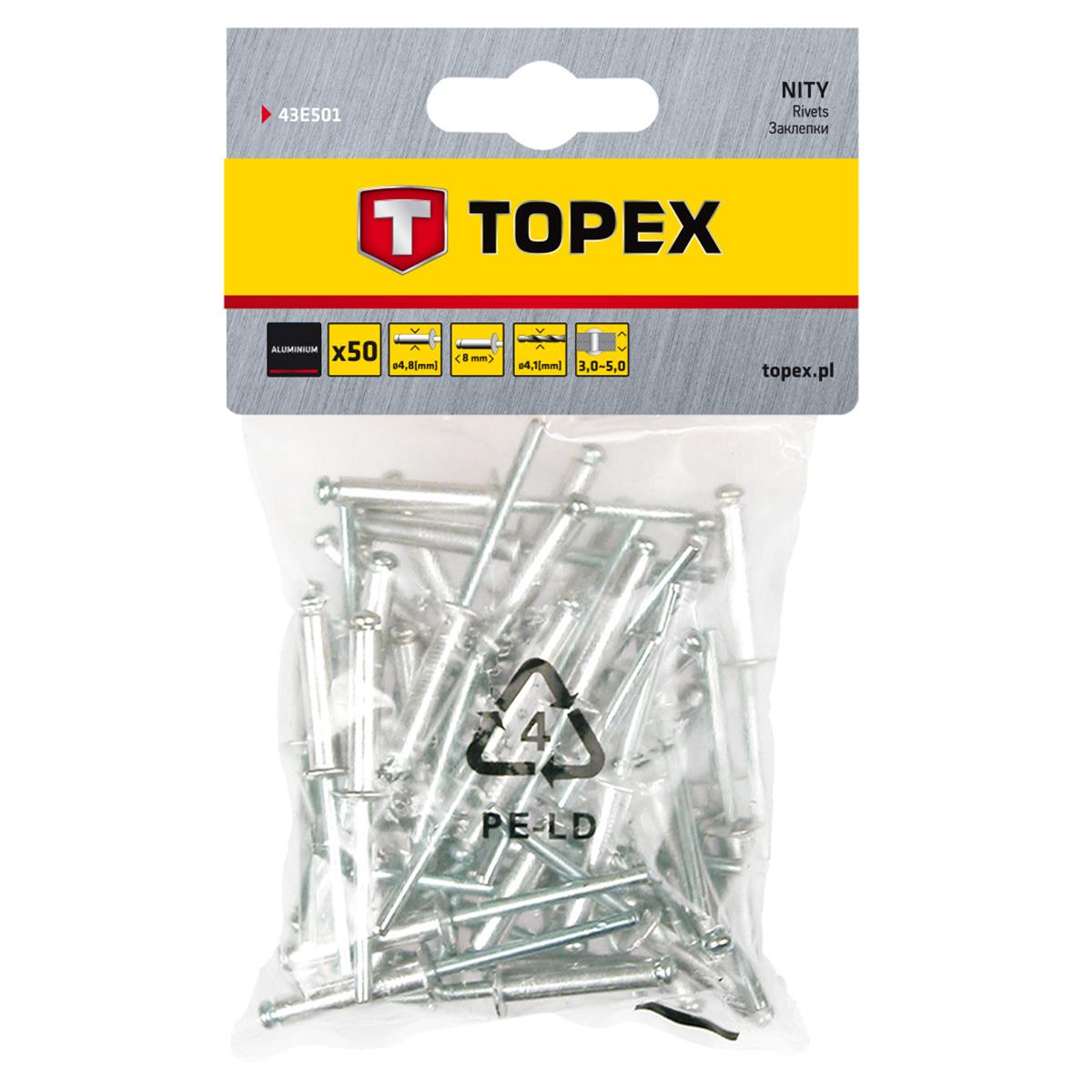 Topex - Popnagels - 4,8 x 8mm (50 stuks)