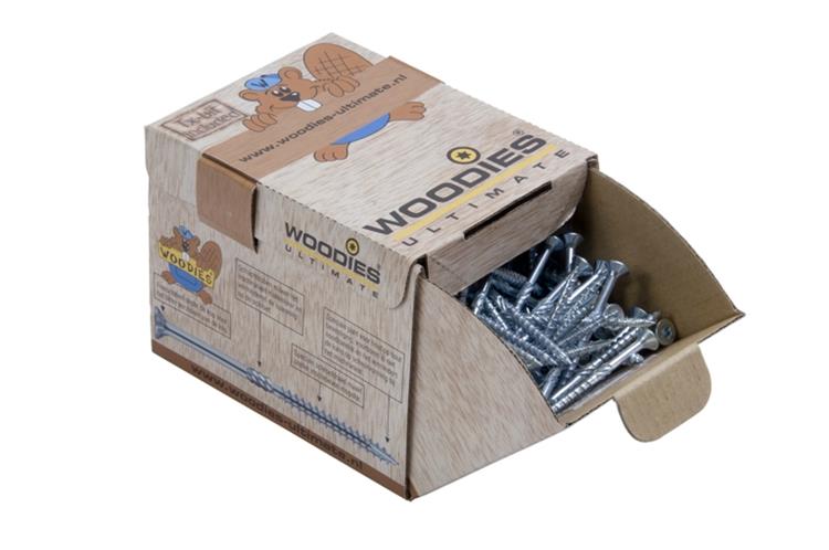 Woodies - schroeven Ultimate - Torx 15 Platkop - 3 x 16mm - Voldraad - Verzinkt (200 stuks)