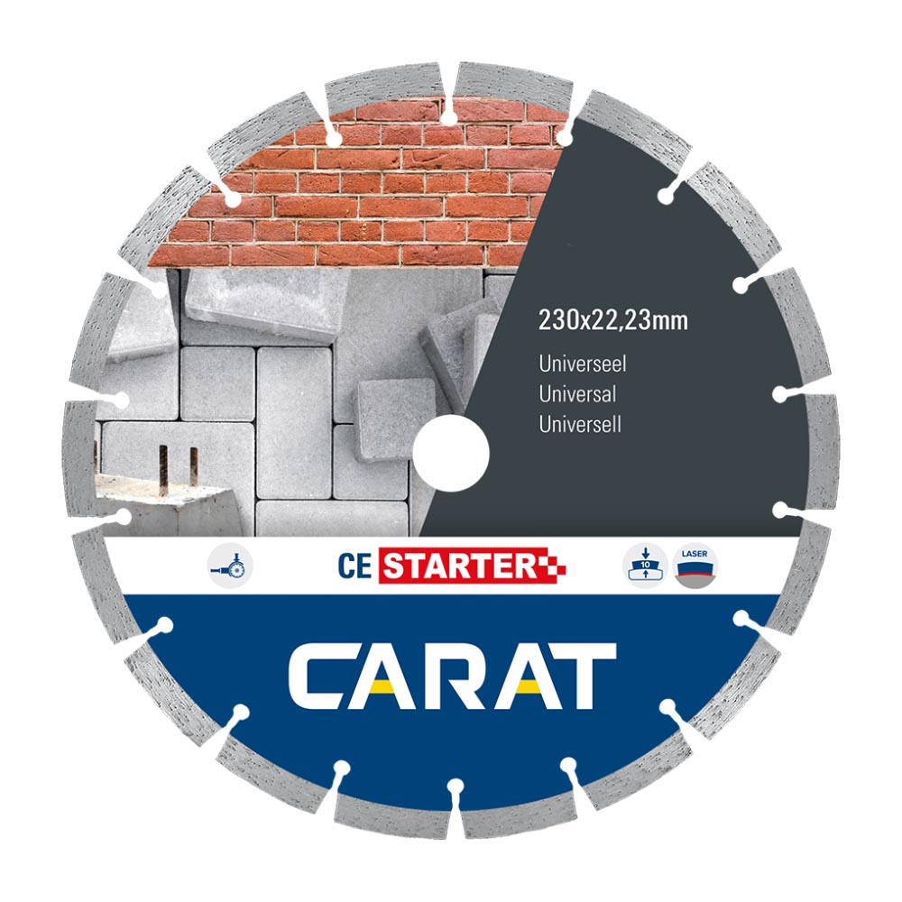Carat - Universeel diamantzaagblad - Haakse slijper - Ø230 - Asgat 22.23mm