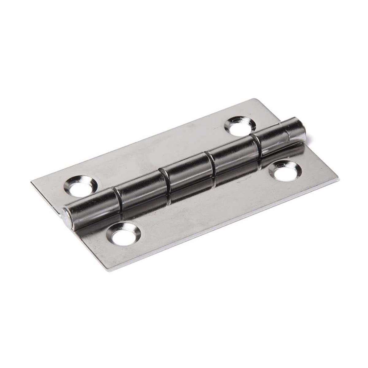 Smalscharnier - Rechte hoeken - 50x30mm - Vaste pen - RVS Smalscharnier - Rechte hoeken - 50x30mm - Vaste pen - RVS