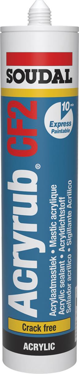 Soudal - Acryrub CF2 Crackfree - Acrylaatkit - Wit - 310ml