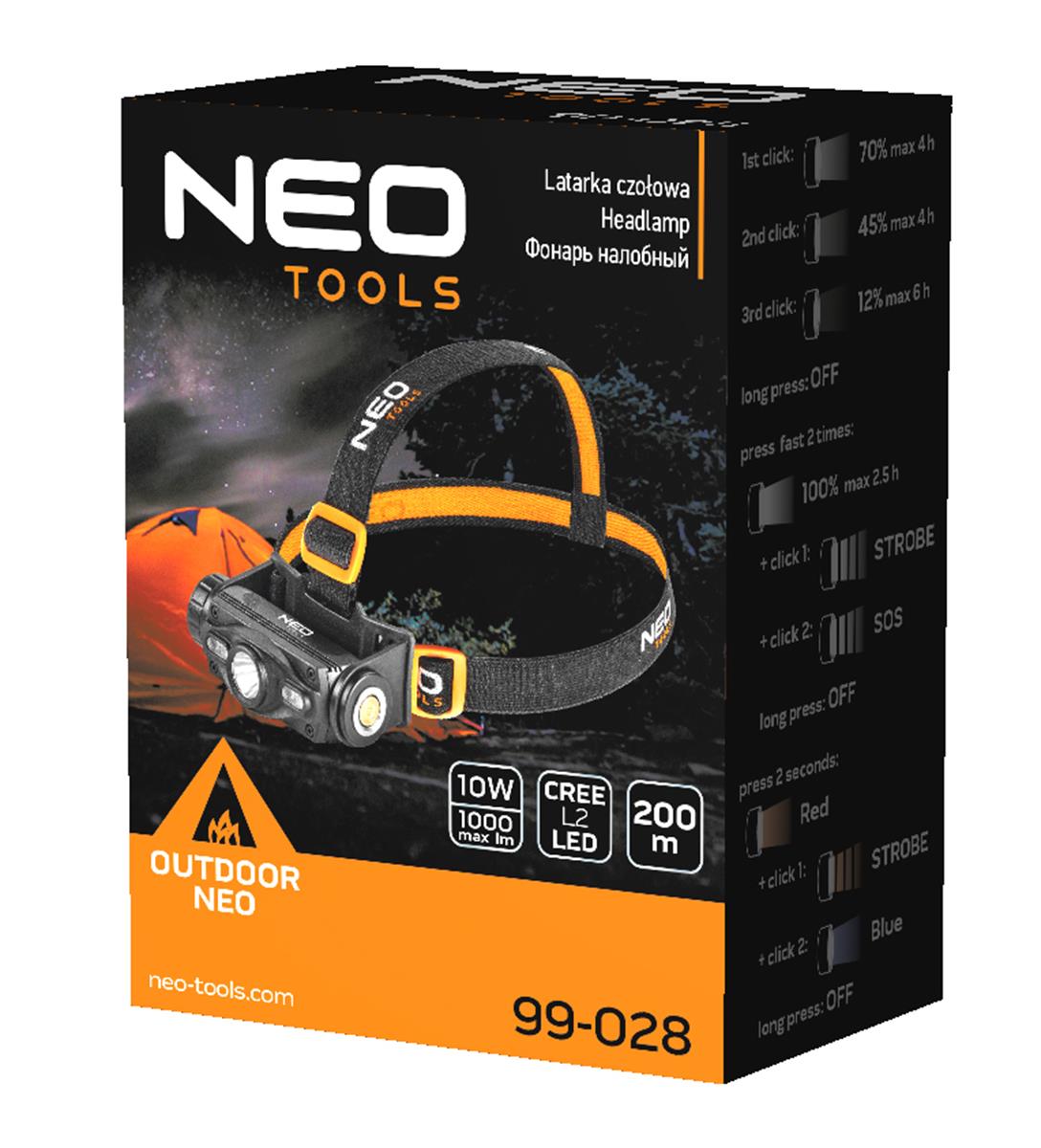 NEO - Hoofd/Zaklamp - CREE SUPER LED op Accu NEO - Hoofd/Zaklamp - CREE SUPER LED op Accu