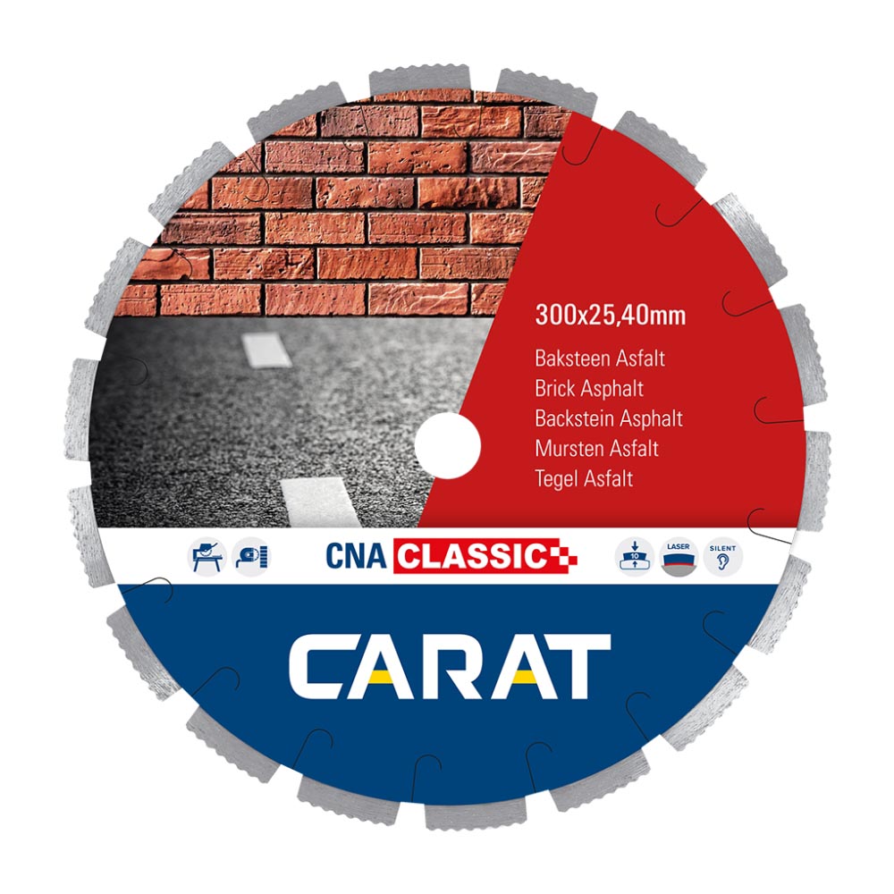 Carat - Diamantzaagblad - Haakse slijper voor baksteen - Ø300 - Asgat 22.23mm Carat - Diamantzaagblad - Haakse slijper voor baksteen - Ø300 - Asgat 22.23mm