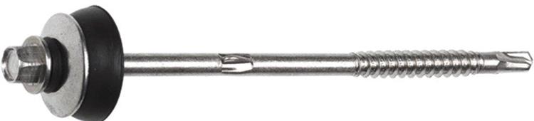 Dak & Gevel - Golfplaatbout - 6,5 x 180mm - RVS - Deeldraad (100 stuks)