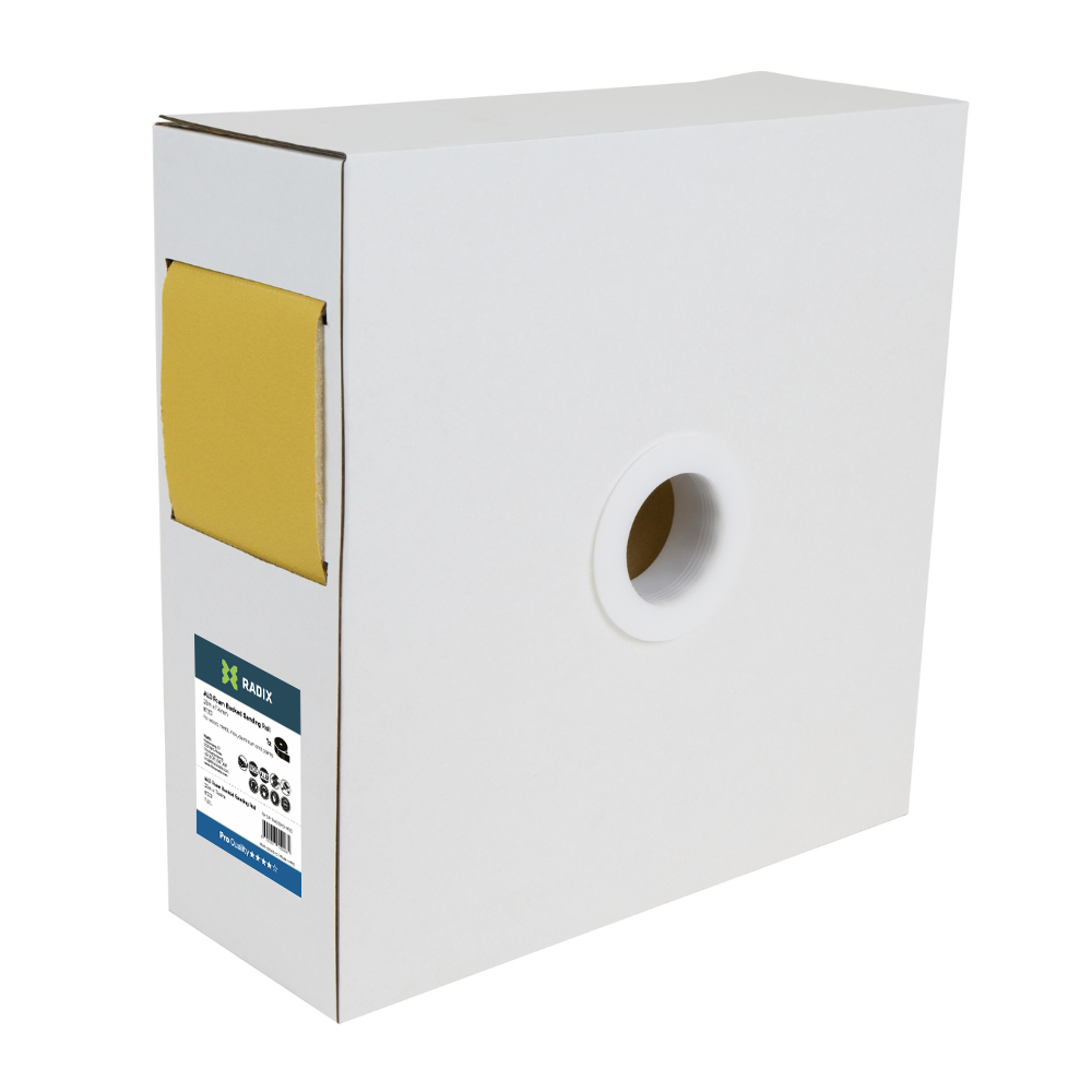 Radix - Schuurpapier rol met foamrug - Pro - 25m x 114 mm - P120 Radix - Schuurpapier rol met foamrug - Pro - 25m x 114 mm - P120