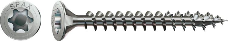 Spax - Spaanplaatschroeven - Torx 20 Platkop - 4 x 60mm - Voldraad - RVS (100 stuks)