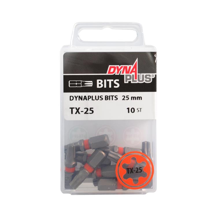 Dynaplus - Schroefbit - Torx 25 - 25mm - Oranje (10 stuks)