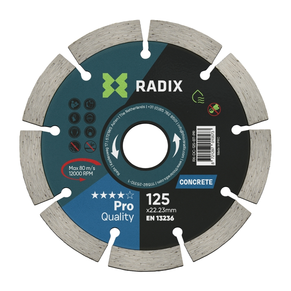 Radix - Diamantschijf voor beton - 125 mm - Pro