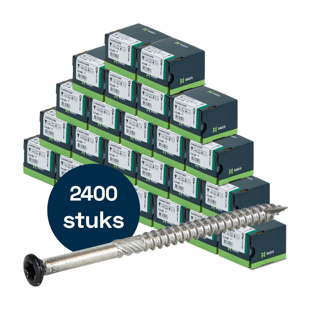 Radix - Potdeksel - Tuinhout schroeven - Zwarte kop - Torx 5,0x80mm - RVS (4800 stuks) VOLLE DOOS! Radix - Potdeksel - Tuinhout schroeven - Zwarte kop - Torx 5,0x80mm - RVS (4800 stuks) VOLLE DOOS!