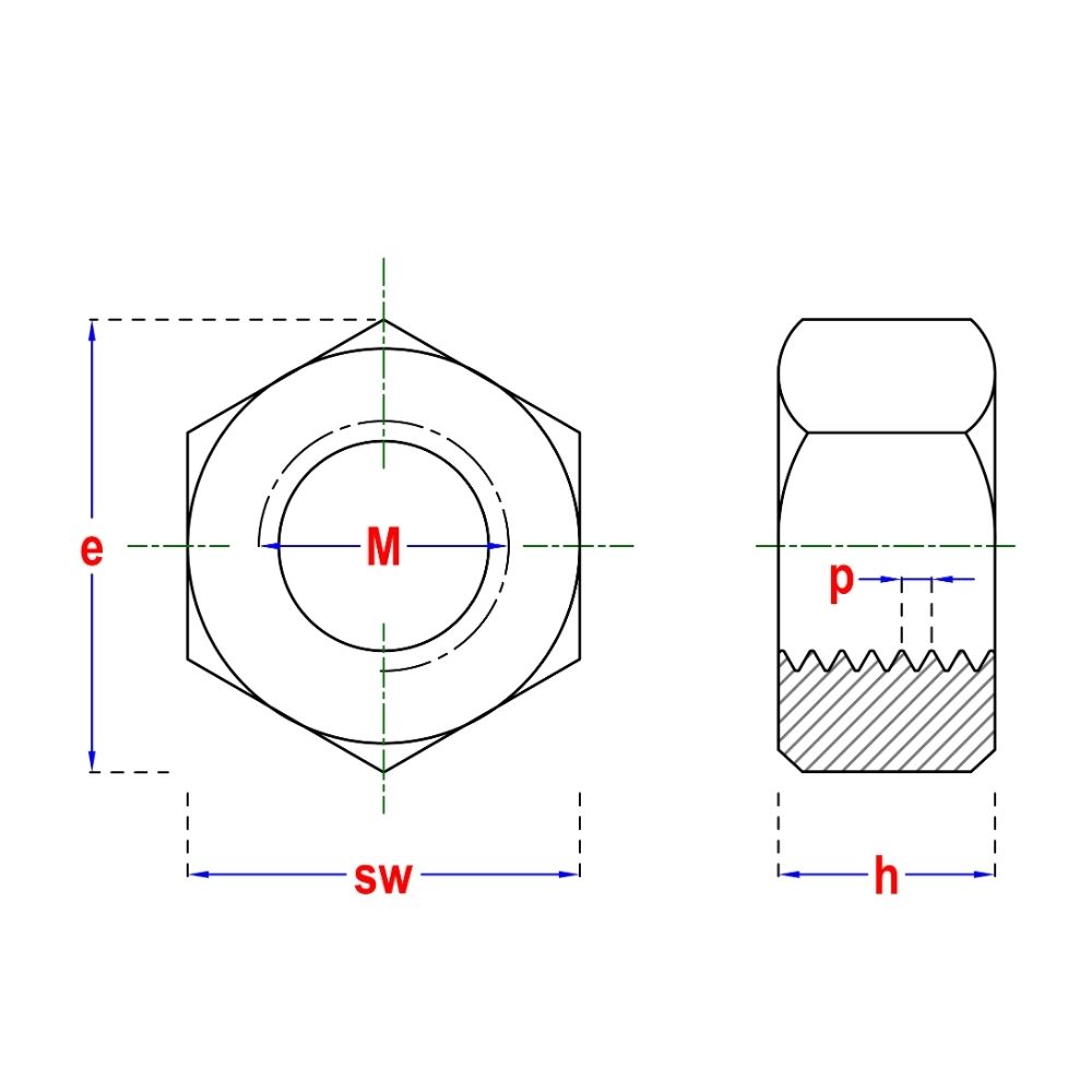 Zeskantmoer - M10 - A2-70 Gecoat - RVS (200 stuks) Zeskantmoer - M10 - A2-70 Gecoat - RVS (200 stuks)