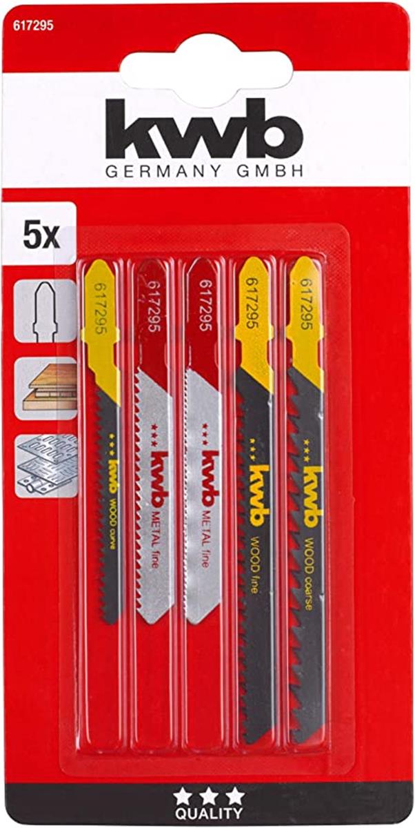 KWB - Decoupeerzaagbladen - Hout en Metaal (5 stuks) KWB - Decoupeerzaagbladen - Hout en Metaal (5 stuks)