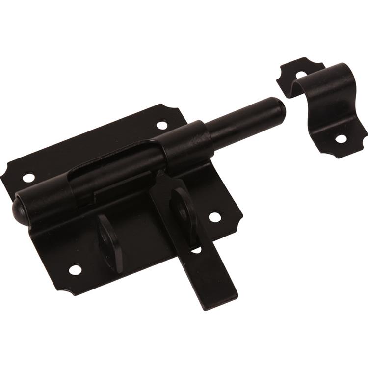 Hangslotgrendel - 80 x 70 mm - Zwart (1 stuk) Hangslotgrendel - 80 x 70 mm - Zwart (1 stuk)
