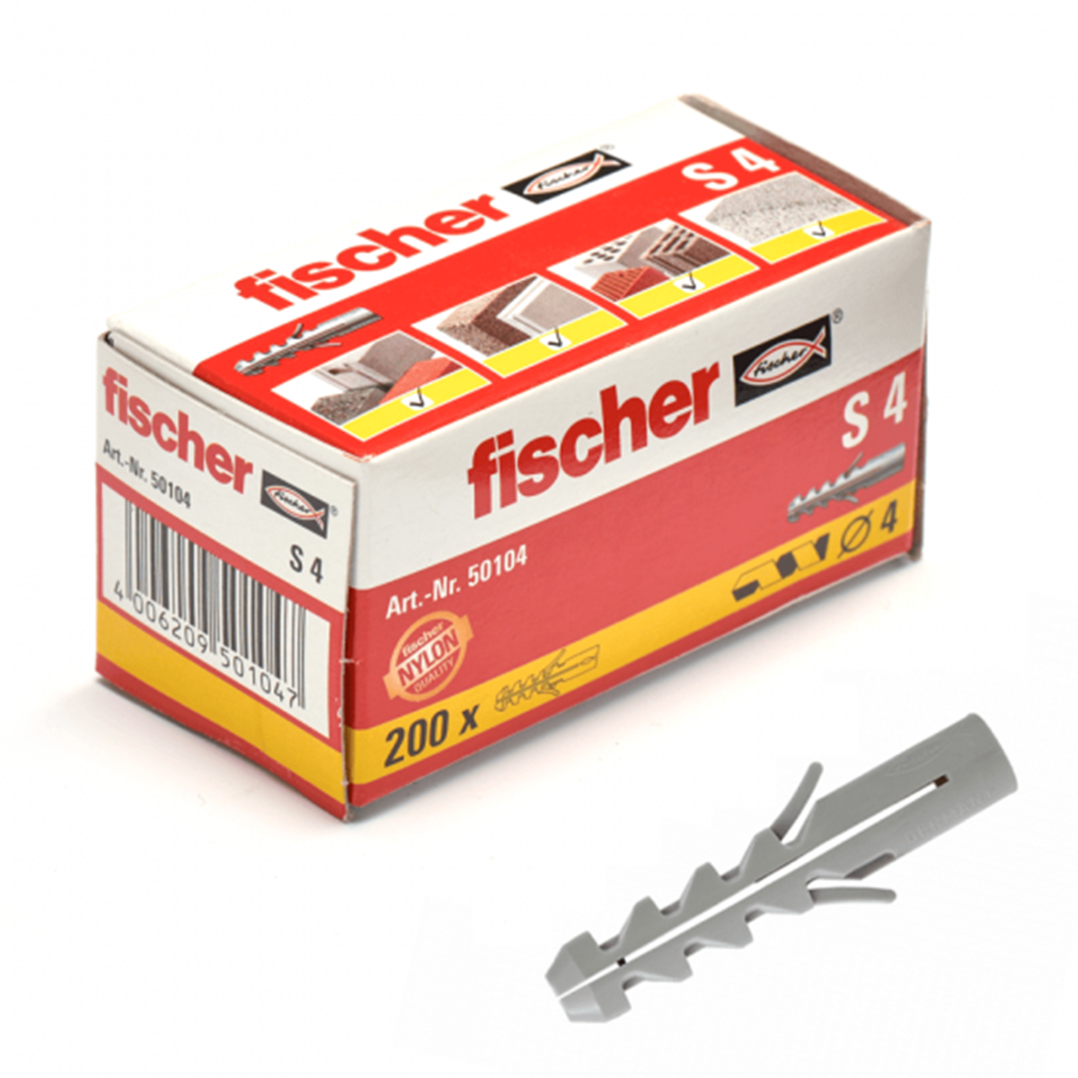 Fischer - S - Nylon plug - 4 x 20mm (100 stuks)